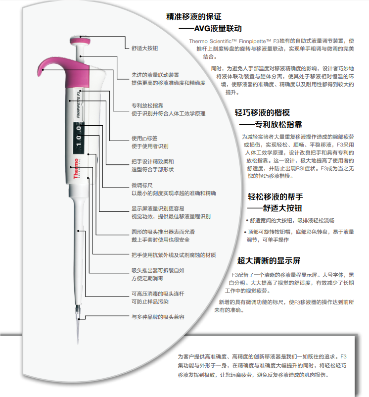 赛默飞 Finnpipette F3 0.2-2µL 单道可调移液器
